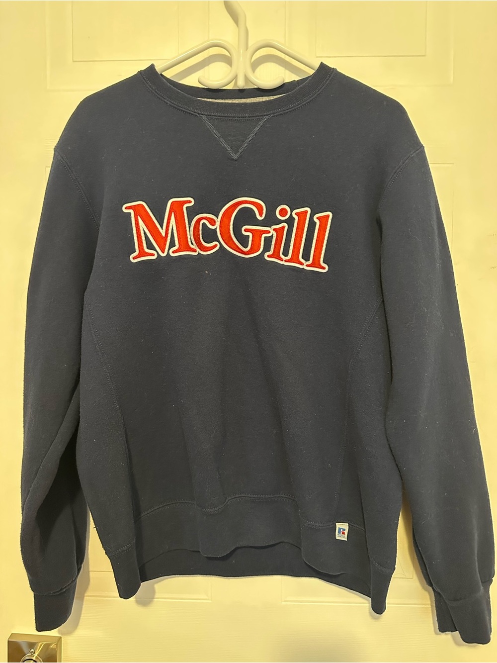 Navy McGill sweater Red Lettering